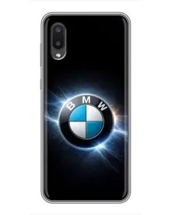 Чехол для Samsung Galaxy M02 (M022) с картинкой «BMW — неоновое сияние»