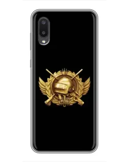 Чехол для Samsung Galaxy M02 (M022) с картинкой «PUBG — оранжевый градиент»