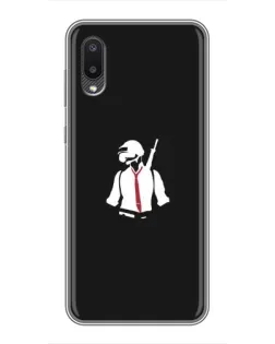 Чехол для Samsung Galaxy M02 (M022) с картинкой «PUBG — силуэт воина»