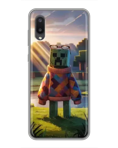 Чехол для Samsung Galaxy M02 (M022) с картинкой «Крипер в свитере»