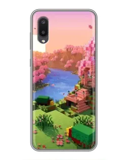 Чехол для Samsung Galaxy M02 (M022) с картинкой «Розовое дерево Minecraft»