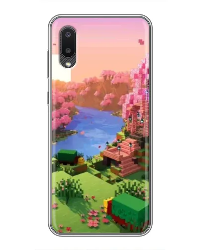 Чехол для Samsung Galaxy M02 (M022) с картинкой «Розовое дерево Minecraft»
