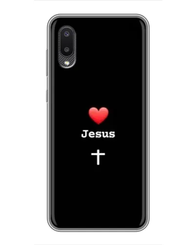 Чехол для Samsung Galaxy M02 (M022) с картинкой «Сердце - Jesus»