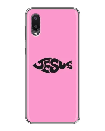 Чехол для Samsung Galaxy M02 (M022) с картинкой «Розовый символ  Jesus»