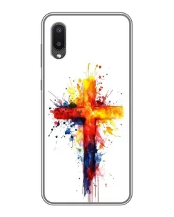 Чехол для Samsung Galaxy M02 (M022) с картинкой «Акварельный крест»