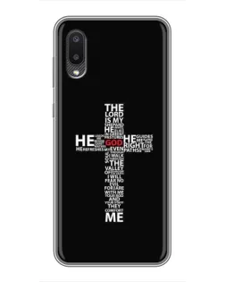 Чехол для Samsung Galaxy M02 (M022) с картинкой «Текстовый крест»