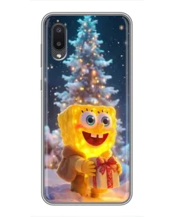 Чехол для Samsung Galaxy M02 (M022) с картинкой «Рождественский Спанч Боб»