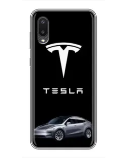 Чехол для Samsung Galaxy M02 (M022) с картинкой «Tesla Model Y»