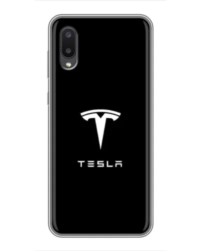 Чехол для Samsung Galaxy M02 (M022) с картинкой «Tesla White Logo»