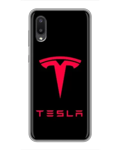 Чехол для Samsung Galaxy M02 (M022) с картинкой «Tesla Red Logo»