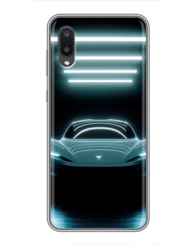 Чехол для Samsung Galaxy M02 (M022) с картинкой «Tesla в неоне»