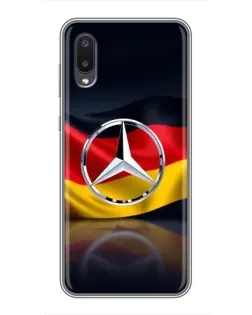 Чехол для Samsung Galaxy M02 (M022) с картинкой «Mercedes — флаг Германии»