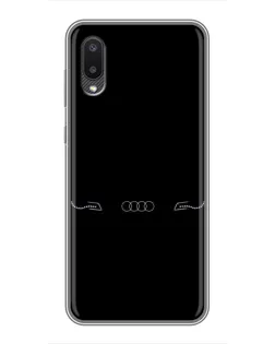 Чехол для Samsung Galaxy M02 (M022) с картинкой «Audi — световой подпись»