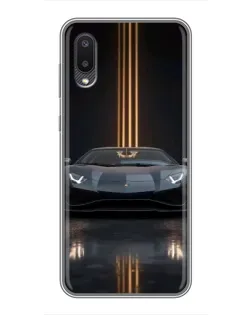 Чехол для Samsung Galaxy M02 (M022) с картинкой «Lamborghini золотые линии»