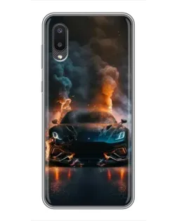 Чехол для Samsung Galaxy M02 (M022) с картинкой «Lamborghini дымная эстетика»