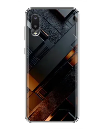 Чехол для Samsung Galaxy M02 (M022) с картинкой «Черные геометрические блоки»