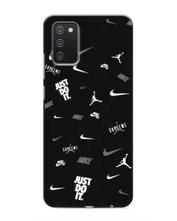 Чохол для Samsung Galaxy M02s з картинкою «Nike Black Pattern» Чохол для Samsung Galaxy M02s з картинкою «Nike Black Pattern»