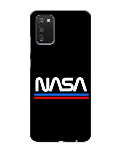 Чехол для Samsung Galaxy M02s с картинкой «NASA — классика Red Blue»
