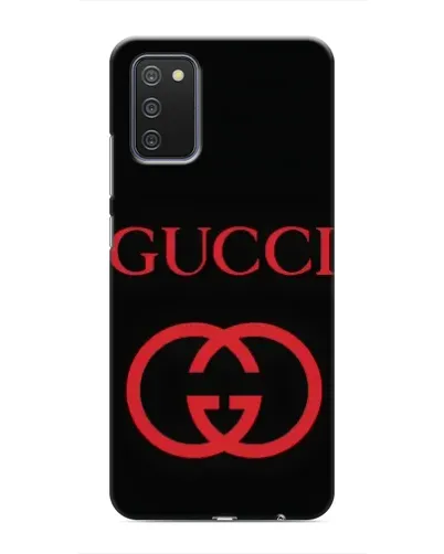 Чехол для Samsung Galaxy M02s с картинкой «Gucci — красный логотип» Чехол для Samsung Galaxy M02s с картинкой «Gucci — красный логотип»