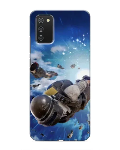 Чехол для Samsung Galaxy M02s с картинкой «Десант PUBG — прыжок»