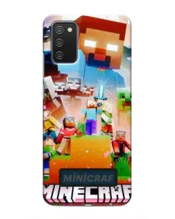 Чехол для Samsung Galaxy M02s с картинкой «Minecraft герои игры»