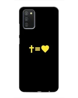 Чехол для Samsung Galaxy M02s с картинкой «Сердце и Крест»