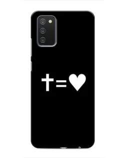 Чехол для Samsung Galaxy M02s с картинкой «Крест и Сердце»