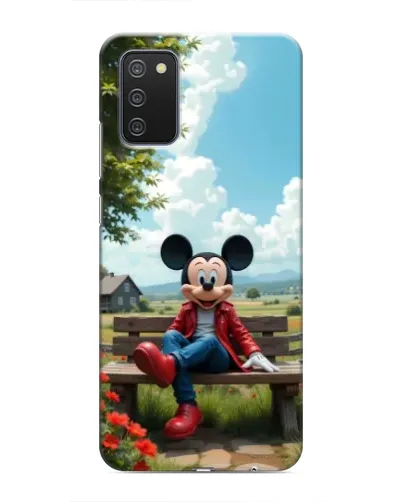 Чехол для Samsung Galaxy M02s с картинкой «Микки на скамейке»