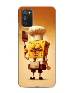 Чехол для Samsung Galaxy M02s с картинкой «Губка Боб повар»