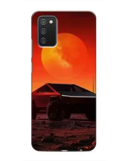 Чехол для Samsung Galaxy M02s с картинкой «Cybertruck на Марсе»