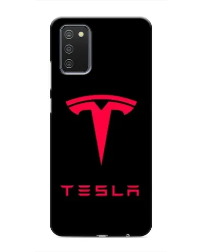 Чехол для Samsung Galaxy M02s с картинкой «Tesla Red Logo»