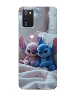Чехол для Samsung Galaxy M02s с картинкой «Плюшевые Стич Ангел»