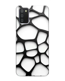 Чехол для Samsung Galaxy M02s с картинкой «Белая объемная сетка»