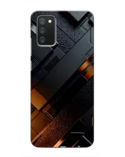 Чехол для Samsung Galaxy M02s с картинкой «Черные геометрические блоки»