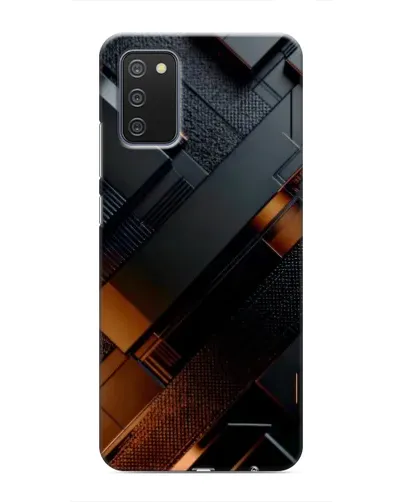 Чехол для Samsung Galaxy M02s с картинкой «Черные геометрические блоки»
