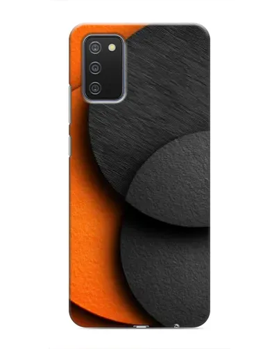 Чехол для Samsung Galaxy M02s с картинкой «Геометрия оранжевых кругов»