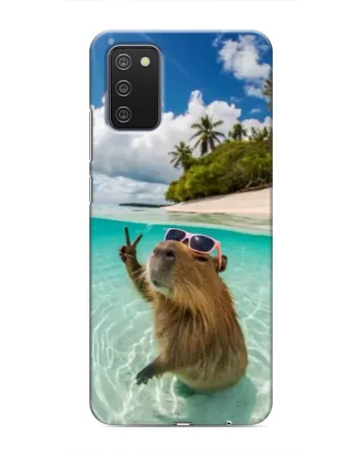 Чехол для Samsung Galaxy M02s с картинкой «Капибара на море»
