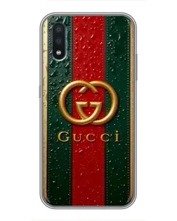 Чохол для Samsung Galaxy M10 (M105) з картинкою «Gucci — фірмова смуга та золото»