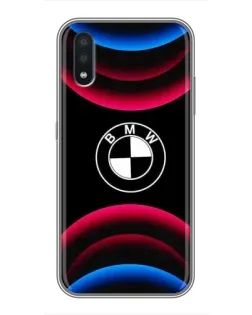Чехол для Samsung Galaxy M10 (M105) с картинкой «Логотип BMW и неоновые дуги»