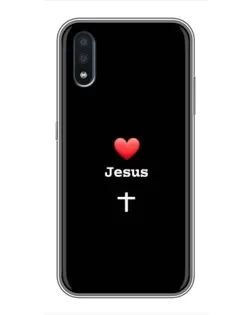 Чехол для Samsung Galaxy M10 (M105) с картинкой «Сердце - Jesus»