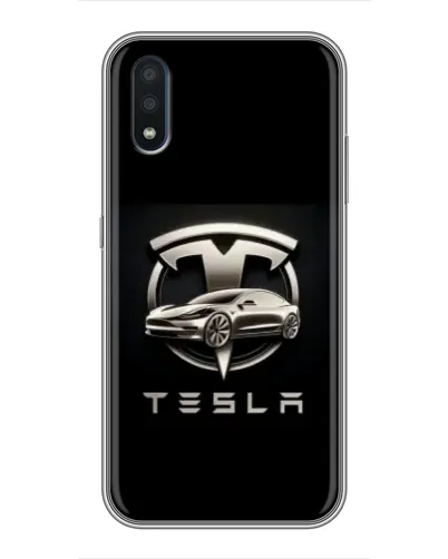 Чехол для Samsung Galaxy M10 (M105) с картинкой «Tesla — серебристое авто» Чехол для Samsung Galaxy M10 (M105) с картинкой «Tesla — серебристое авто»