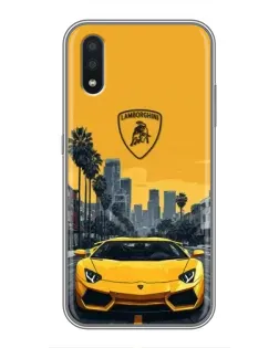 Чехол для Samsung Galaxy M10 (M105) с картинкой «Желтый Lamborghini город»
