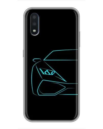 Чехол для Samsung Galaxy M10 (M105) с картинкой «Голубой силуэт Lamborghini»