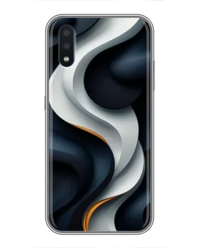 Чехол для Samsung Galaxy M10 (M105) с картинкой «Объемные черно-белые ленты»