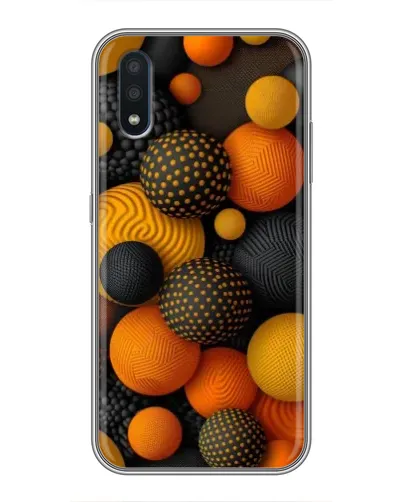 Чехол для Samsung Galaxy M10 (M105) с картинкой «Объемные оранжевые сферы»