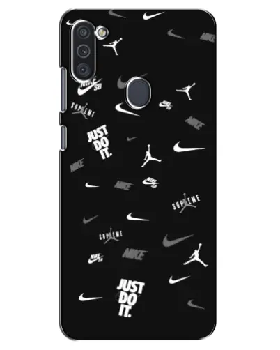 Чехол для Samsung Galaxy M11 с картинкой «Nike Black Pattern» Чехол для Samsung Galaxy M11 с картинкой «Nike Black Pattern»