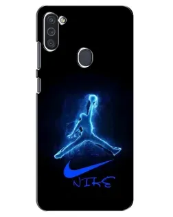 Чехол для Samsung Galaxy M11 с картинкой «Jordan Neon Blue» Чехол для Samsung Galaxy M11 с картинкой «Jordan Neon Blue»