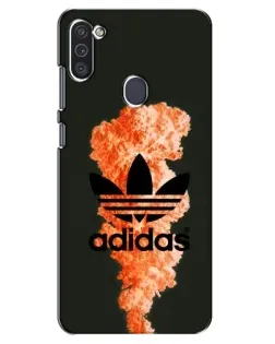 Чехол для Samsung Galaxy M11 с картинкой «Оранжевый дым Adidas»