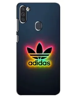 Чехол для Samsung Galaxy M11 с картинкой «Неоновый Adidas»