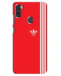 Чехол для Samsung Galaxy M11 с картинкой «Красный минимализм Adidas»